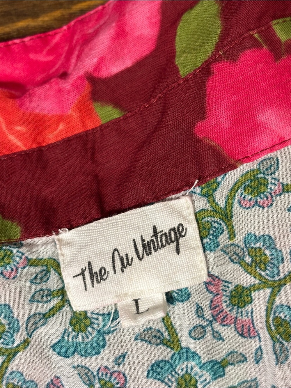 THE NU VINTAGE Women’s L Floral Button Down Shirt Boho Cottagecore Made in USA - Picture 8 of 9